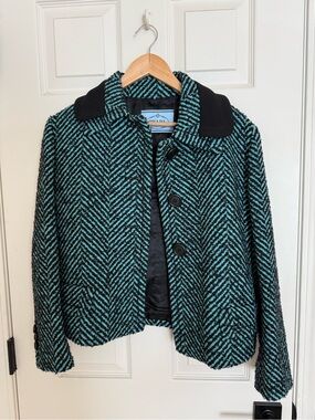 PRADA Milano Cropped Herringbone Jacket • Made in Italy • Size IT 46